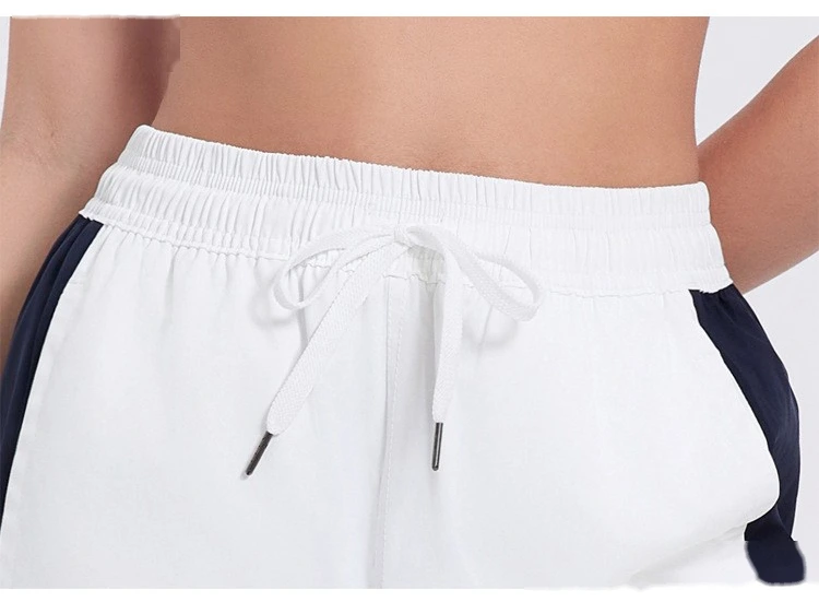 Custom-made windproof woven contrast sports pants women's zipper split toe casual pants detail