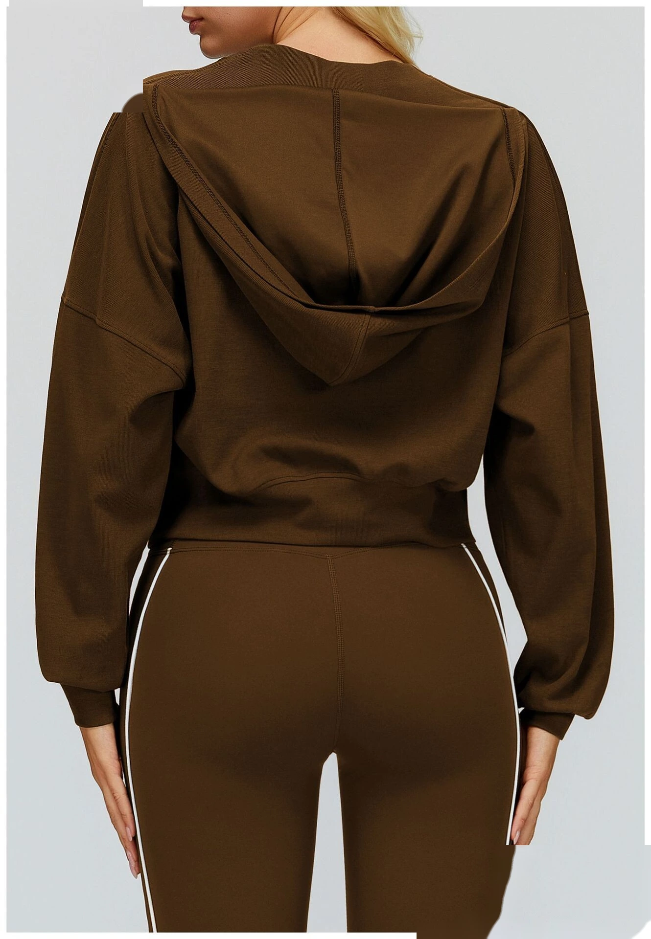 Windproof Hooded Sweatshirt, Women's/Loose Fit Workout Outerwear detail
