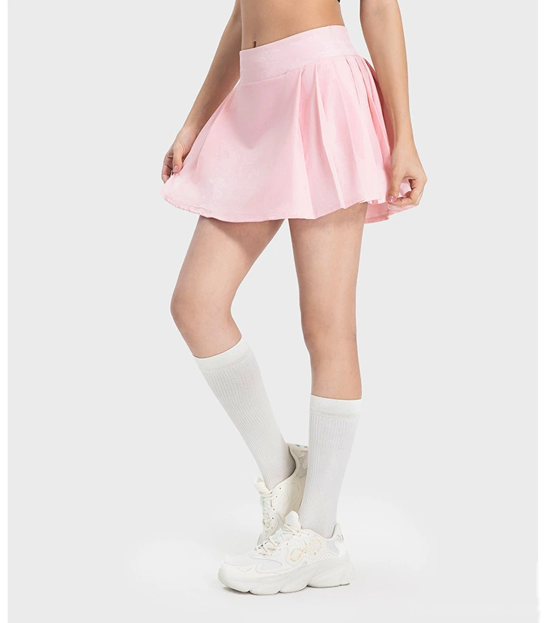 Customized pleated yoga shorts skirt female fake two-piece anti-exposure tennis skirt detail