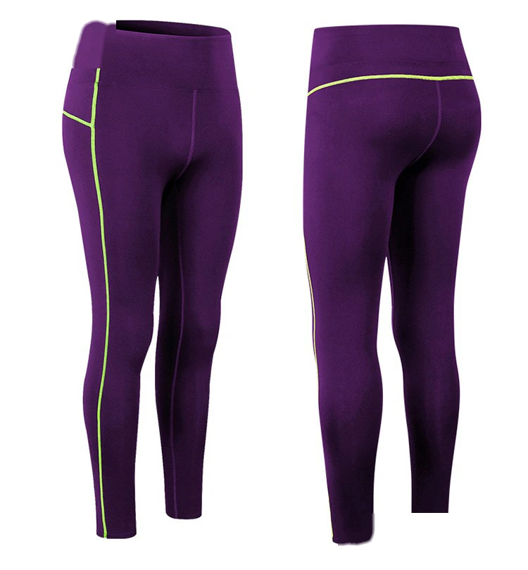 Customized autumn and winter ladies plus velvet sports pants running yoga fitness pants high waist tights detail