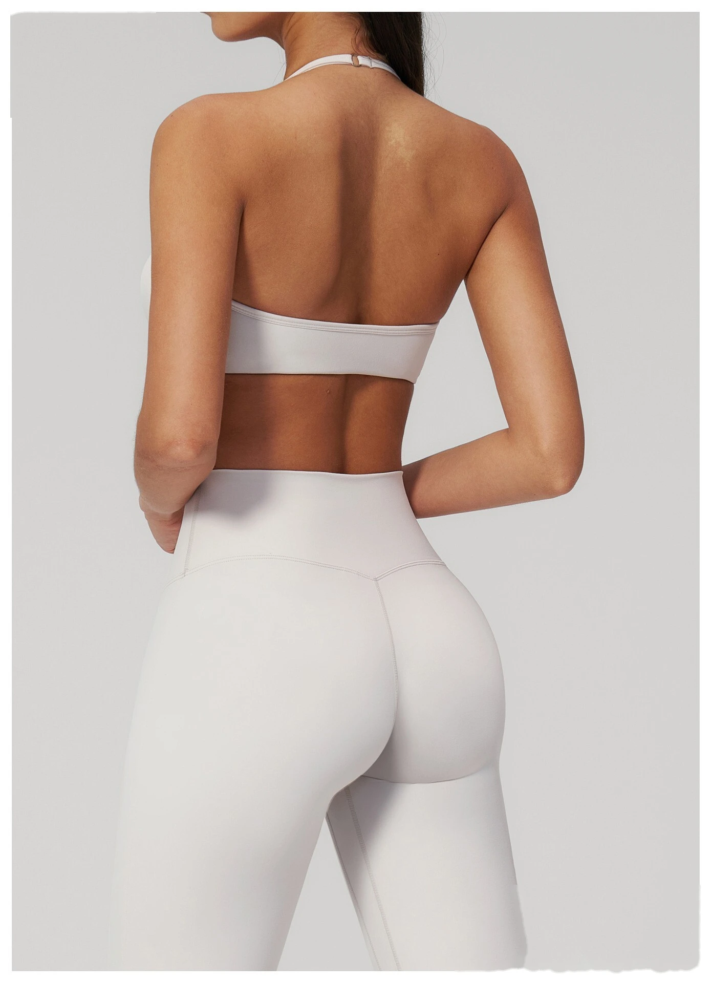 Custom Women's Beauty Back Sports Bra High Waist Butt Lifting Yoga Leggings 2 Piece Workout Set detail