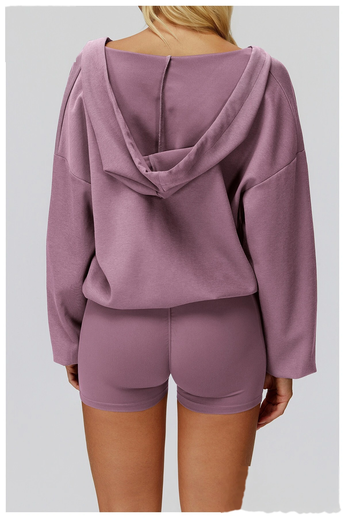 Custom new style hooded large V-neck loose and comfortable top, outdoor running sports sweatshirt detail
