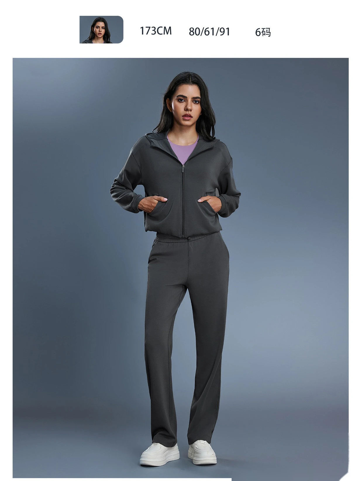 New Custom Women's Zip-Up Hooded Jacket - Casual Sportswear for Running & Workout detail