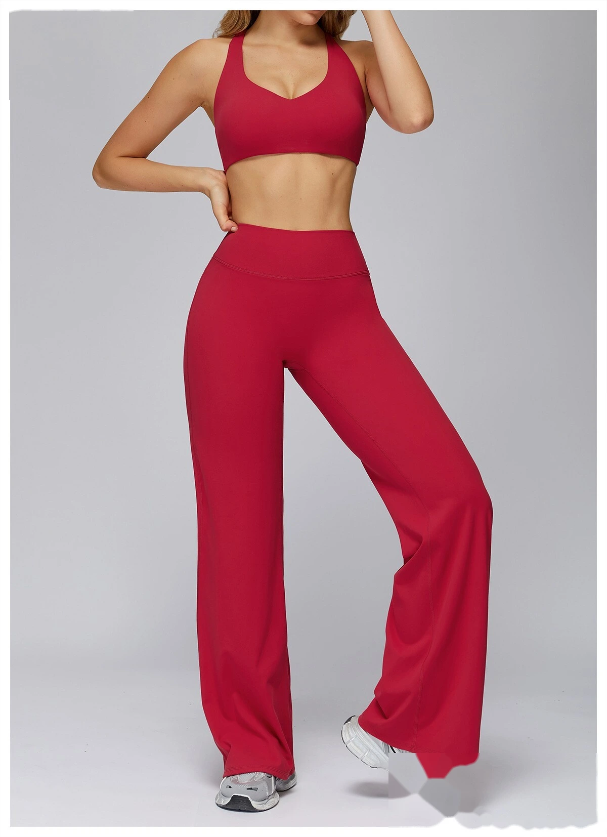 Customized High-Elastic High-Waisted Wide-Leg Casual Sports Yoga Pants - Athletic Fitness Long Pants detail