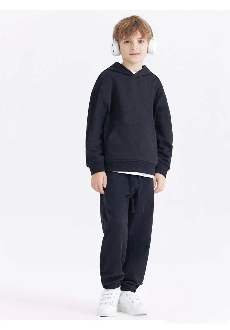 Customized loose cotton terry hooded sweater for boys and girls hoodie detail