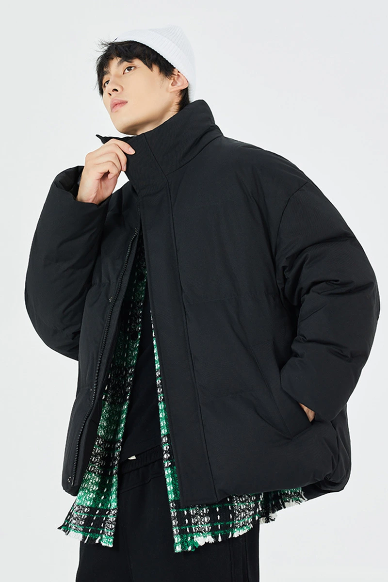 Customized men's and women's winter fashion warm cotton-padded down jacket coat detail