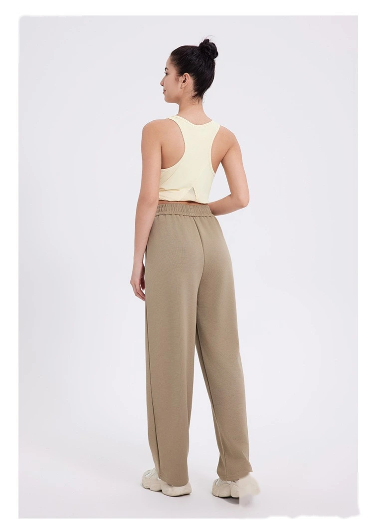 Custom-made women's comfortable underwear thickened high waist straight wide leg sports casual pants detail