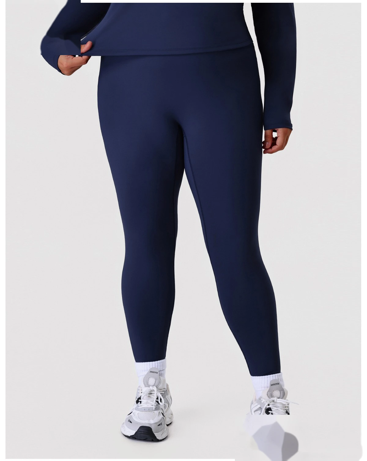 Women's Plus Size High-Waisted Yoga Leggings - Customizable Slimming Tummy Control Pants for Outdoor Fitness & Running detail