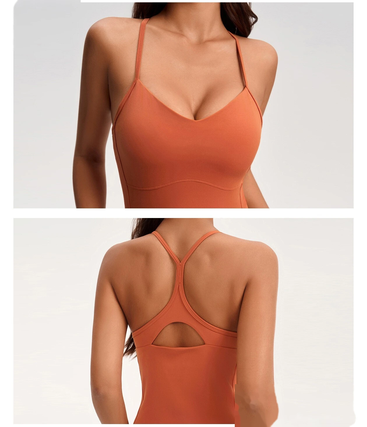 Bulk Custom Nude-Feel Yoga Tank - Padded Push-Up Sports Bra for Running & Gym Workouts detail