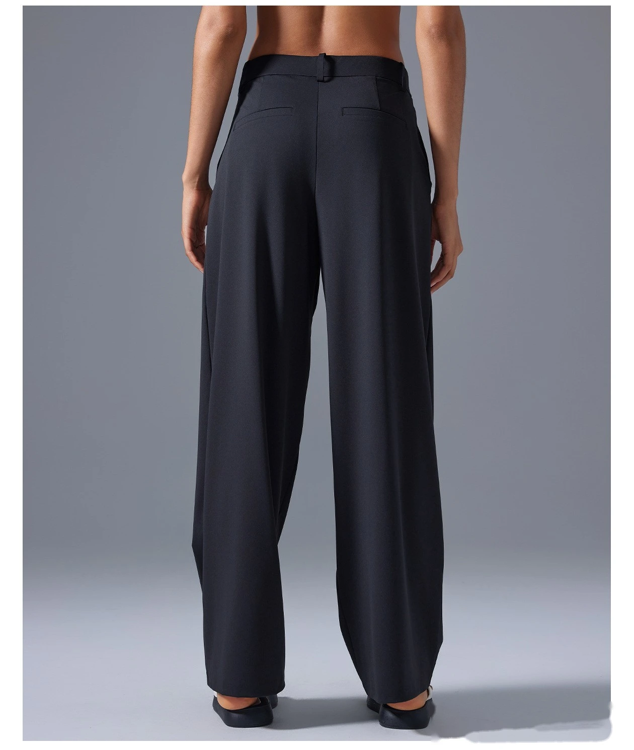 Customized women's loose wide-leg pants with high waist drape breathable straight pants sports casual pants. detail