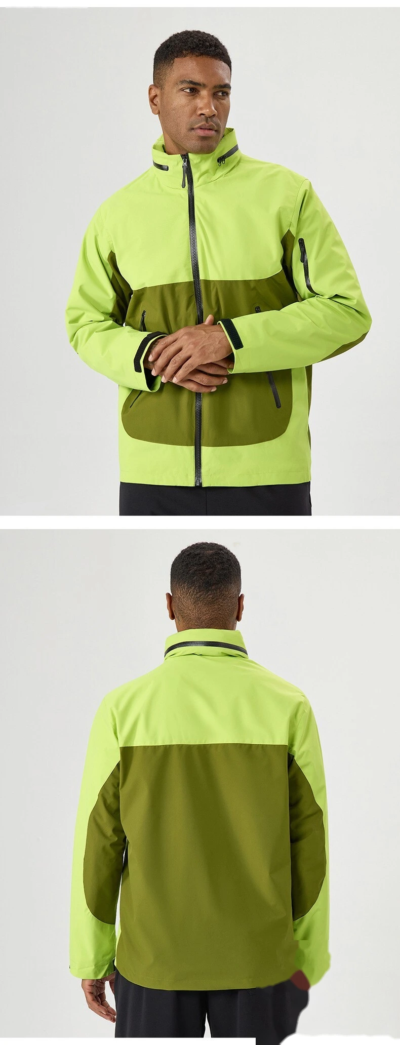 Custom Men's Multi-Functional Outdoor Jacket - Hooded, Windproof, Waterproof for Hiking & Mountaineering detail