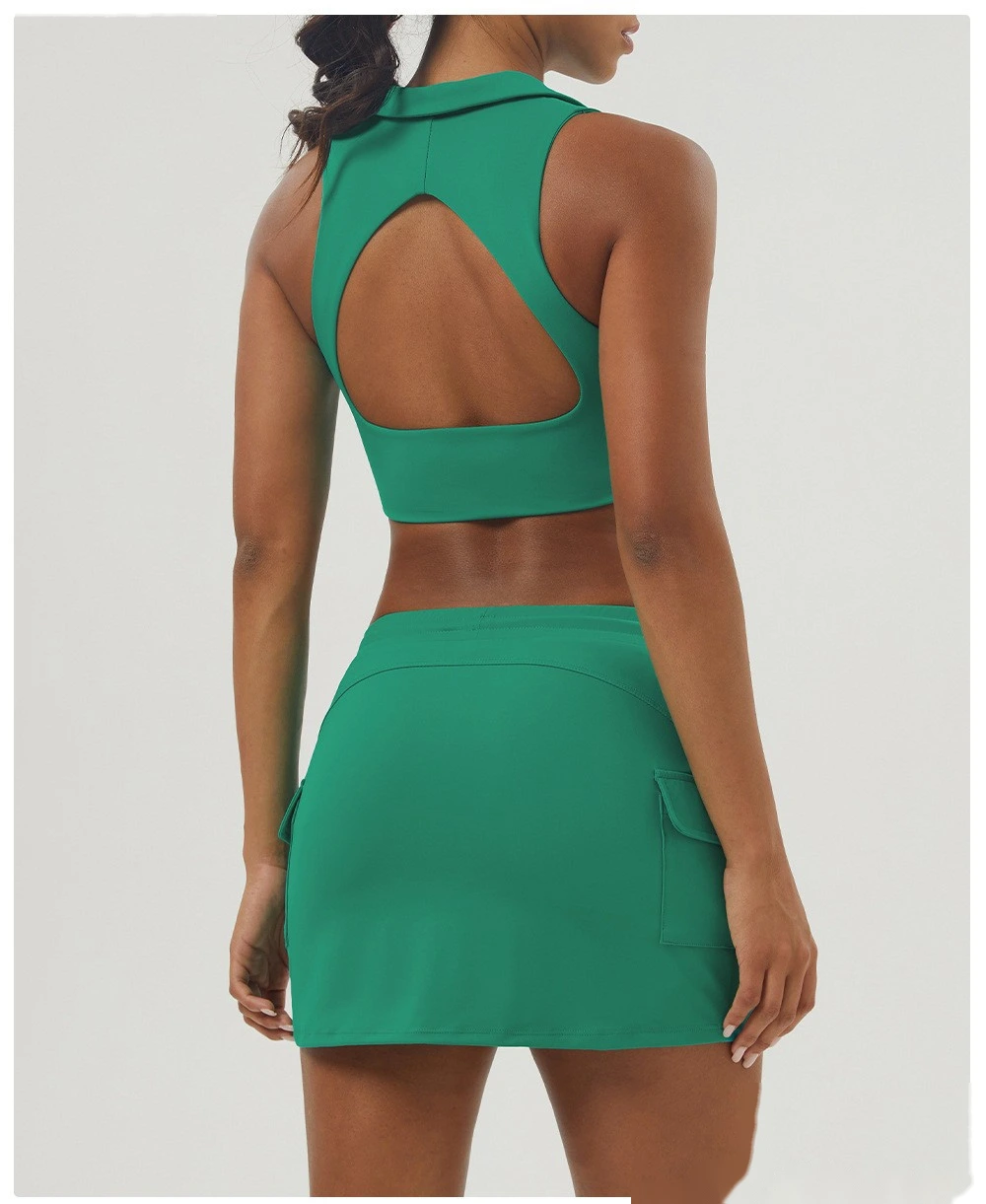 Tennis skirt sports and leisure suit nude yoga clothing fitness suit outdoor tennis suit female detail