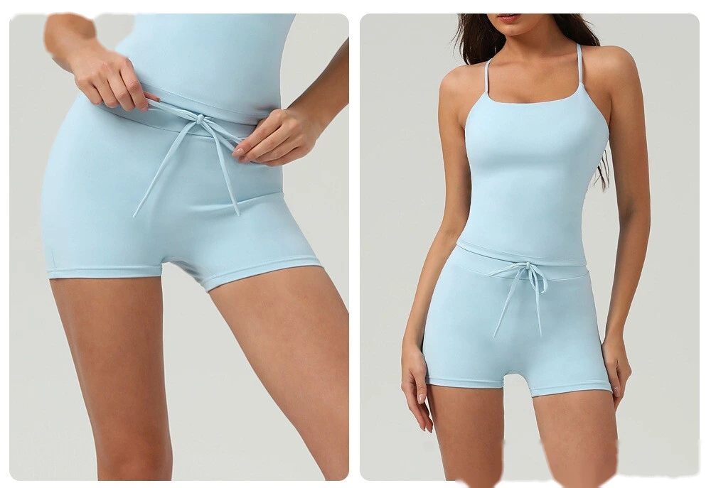 Naked hip yoga shorts high waist abdomen fitness pants female tight sports running shorts. detail