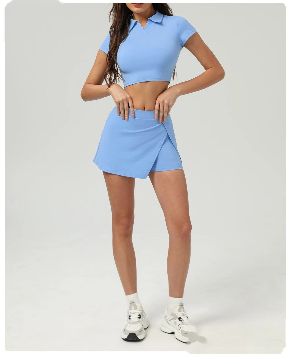 Sun-proof tennis skirt, ice sports, open skirt pants, summer running fitness tennis anti-exposure sports skirt detail