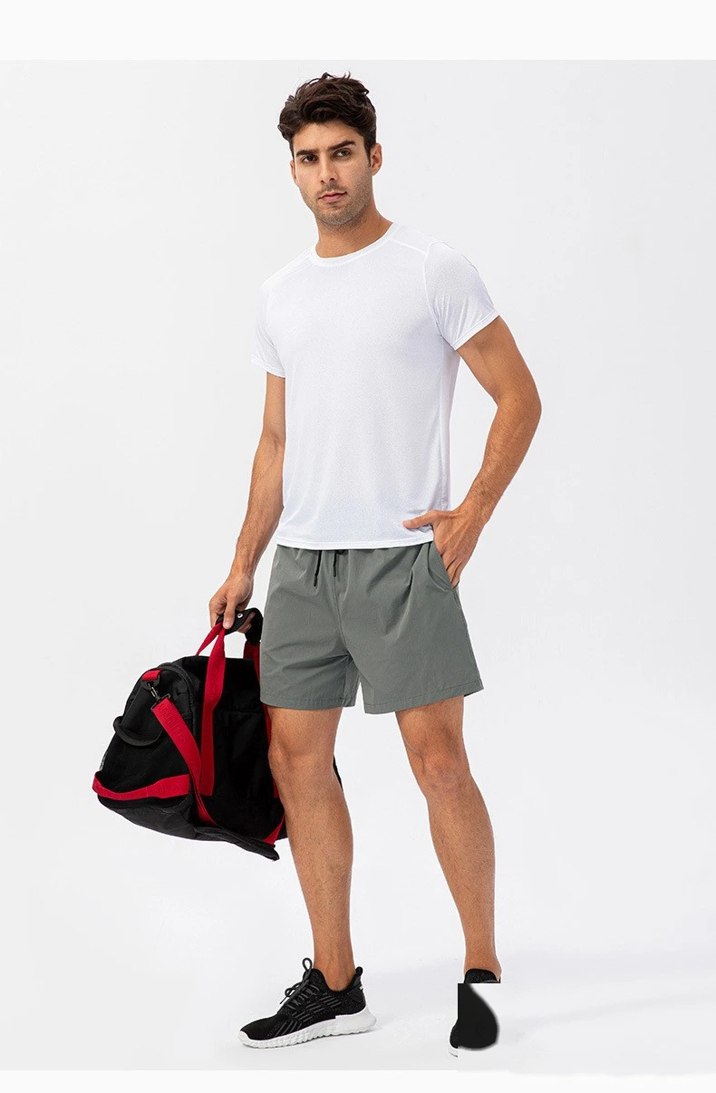 Customized men's loose running quick-drying clothes sweat-absorbent and breathable fitness short-sleeved T-shirt detail