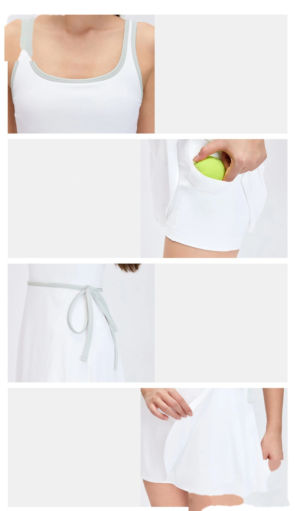 Custom Women's Active Dress with Built-in Bra & Open Back - Breathable Anti-Exposure Yoga Tennis Skort for Fitness detail