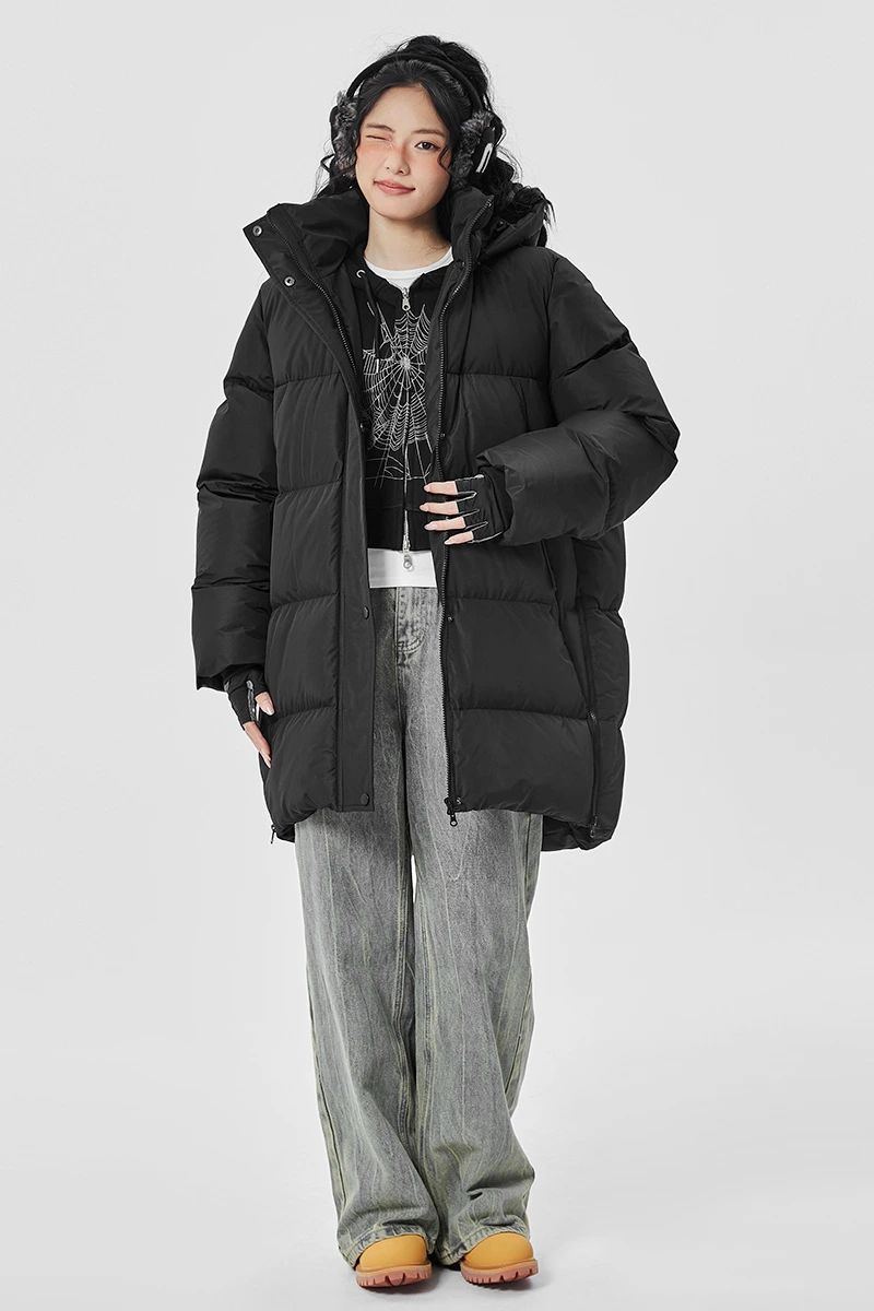 Customize winter men's and women's windproof warm contrast fashion cotton-padded coat. detail