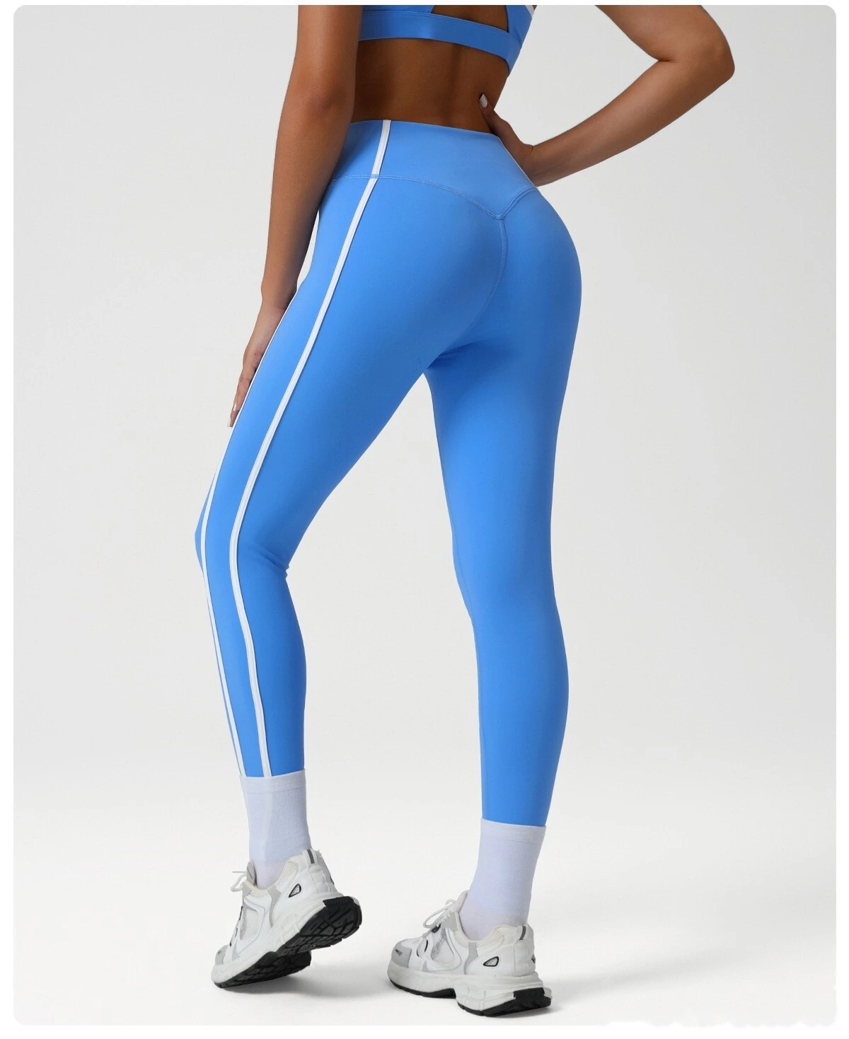 Custom-made high-waist sports tights Naked feeling yoga pants hip high elastic running fitness pants. detail