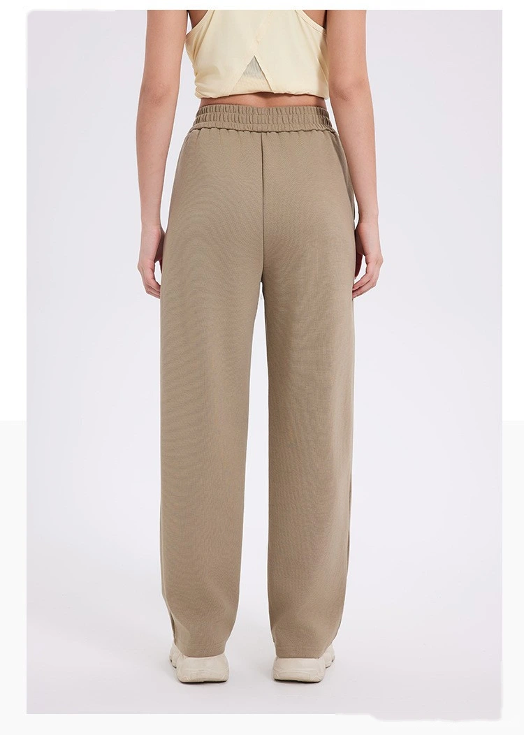 Custom-made women's comfortable underwear thickened high waist straight wide leg sports casual pants detail
