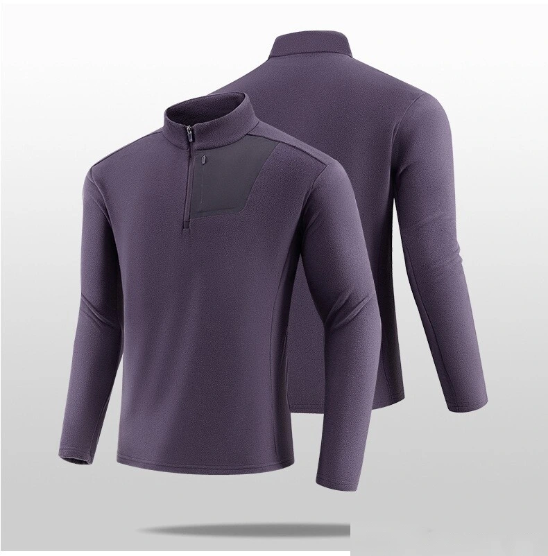 Customizable Men's Half-Zip Top | Winter Integrated Fleece, Skin-Friendly, Perfect for Sports & Leisure detail