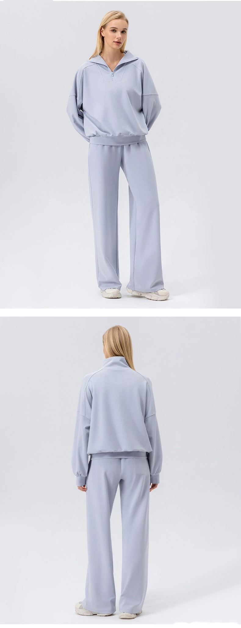 Custom autumn and winter wide-leg leisure sports pants women's high waist loose outdoor running fitness pants detail