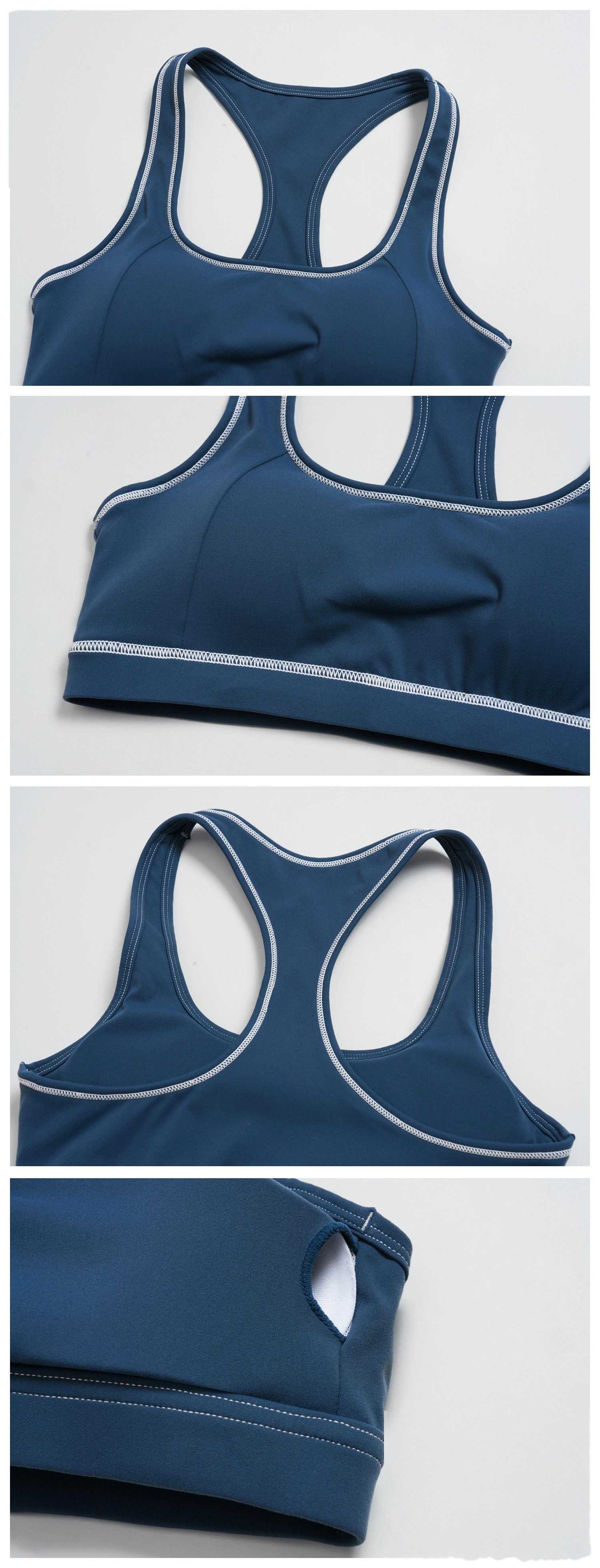 European American Style Color Block Yoga Bra & Hip Lifting Shorts Set, Women 2 Piece Fitness Activewear detail