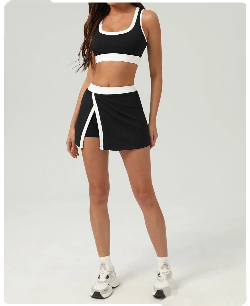 Color matching sports bra quick-drying shockproof yoga vest bra detachable chest pad fitness suit detail