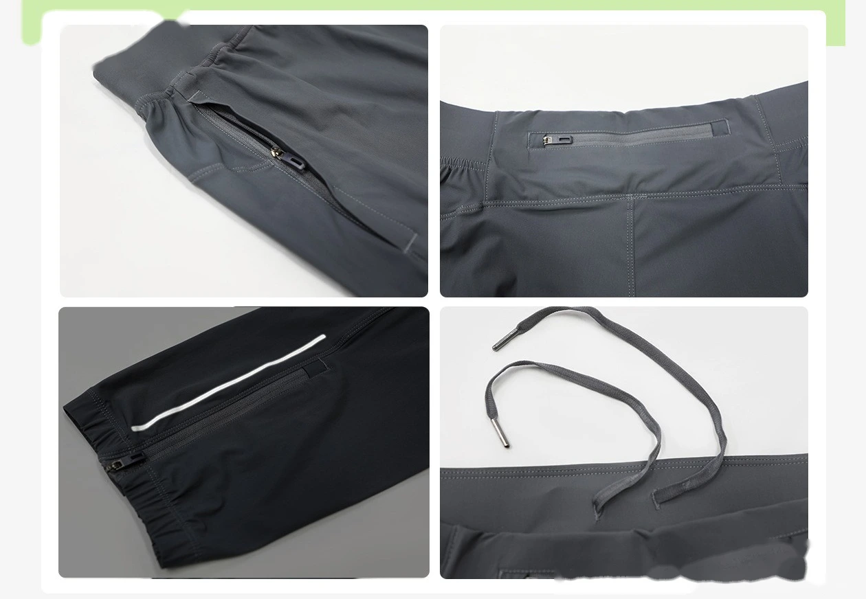 Yoga fitness casual pants with high waist and thin feet, zipper fitness leg-binding sweatpants for women detail