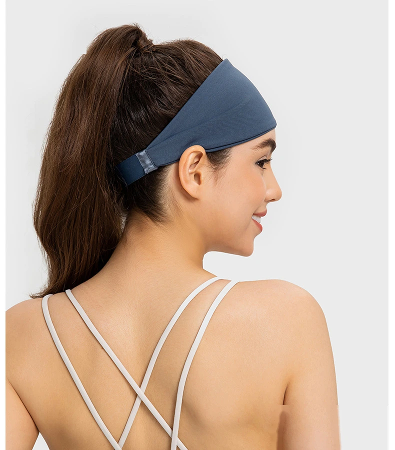 Yoga exercise headband with fitness running knitted sweat-absorbent belt quick-drying wide headband detail