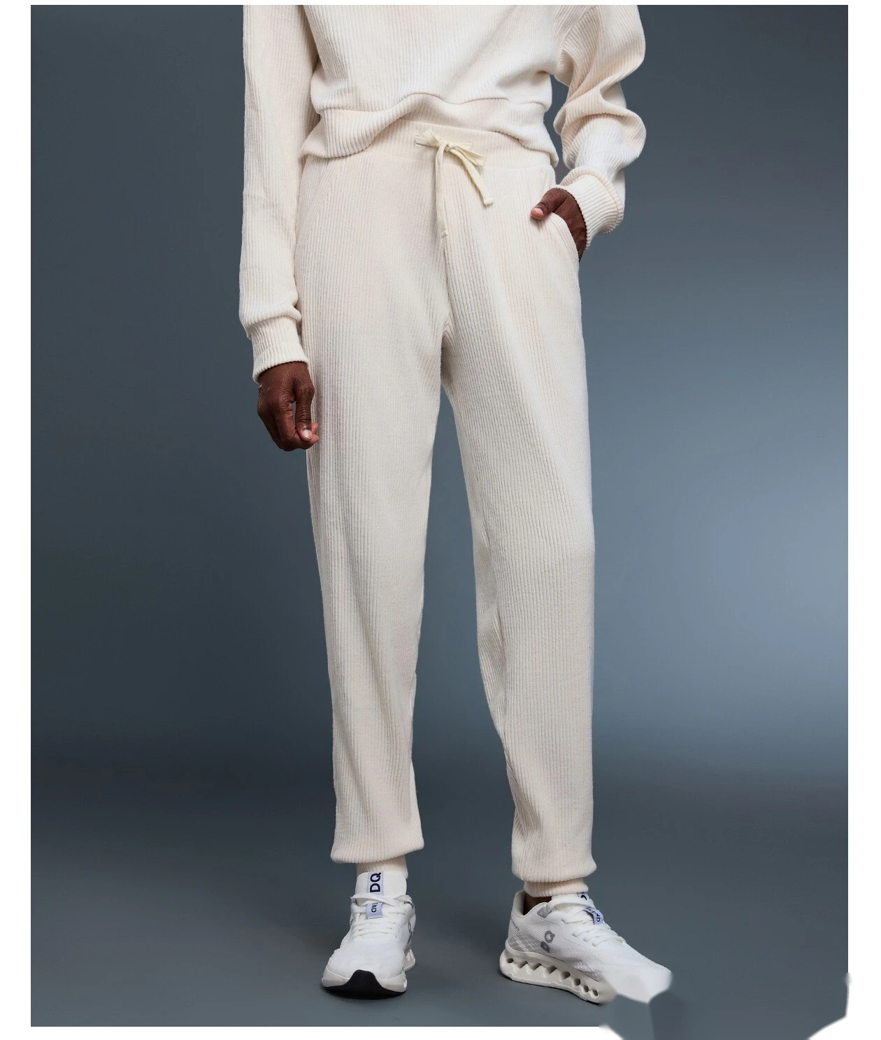 Customized high waist drawstring leg pants women's loose drape breathable casual pants running sweatpants detail