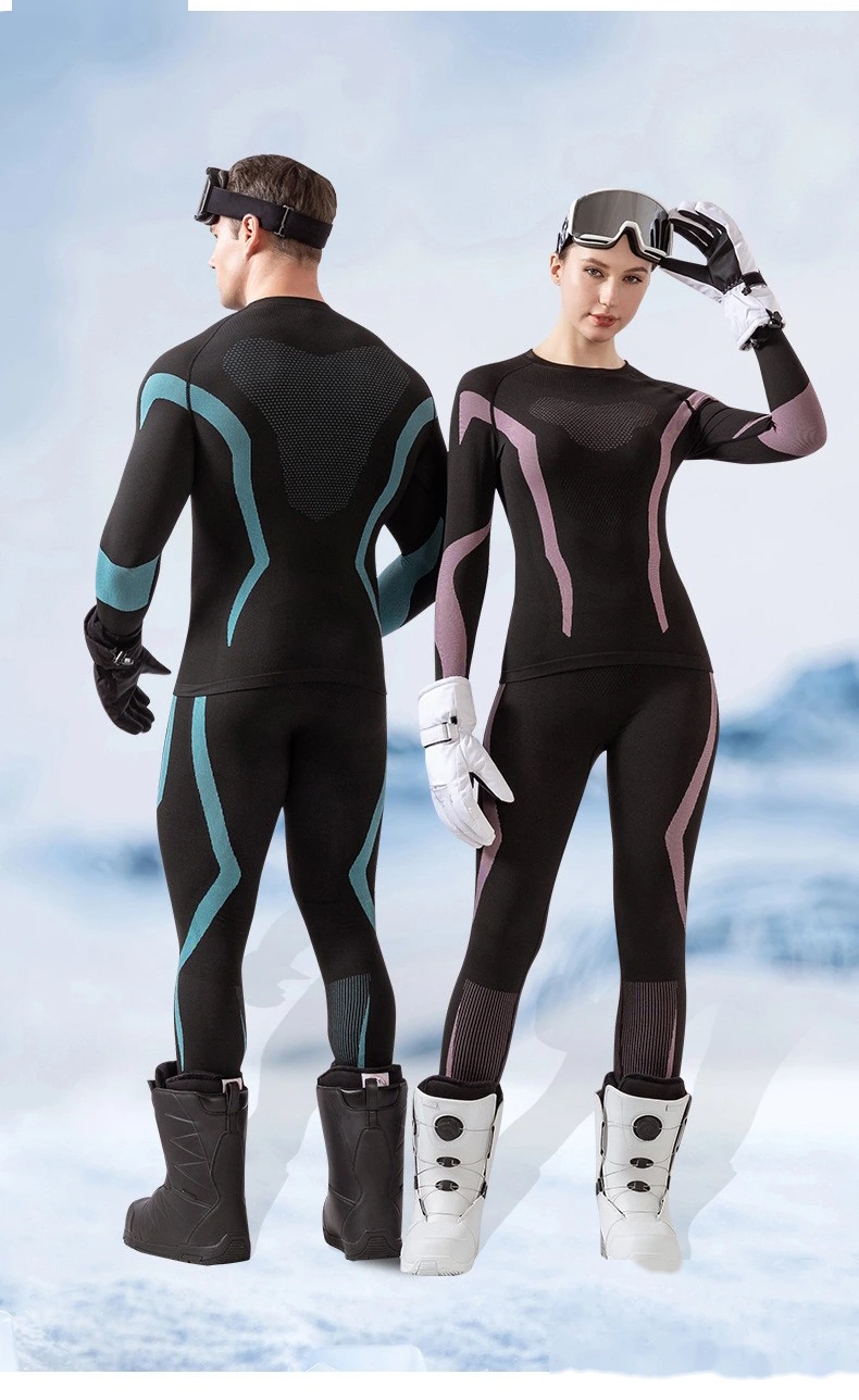 Custom ski thermal underwear for men and women bottoming tights riding outdoor sports tights set. detail