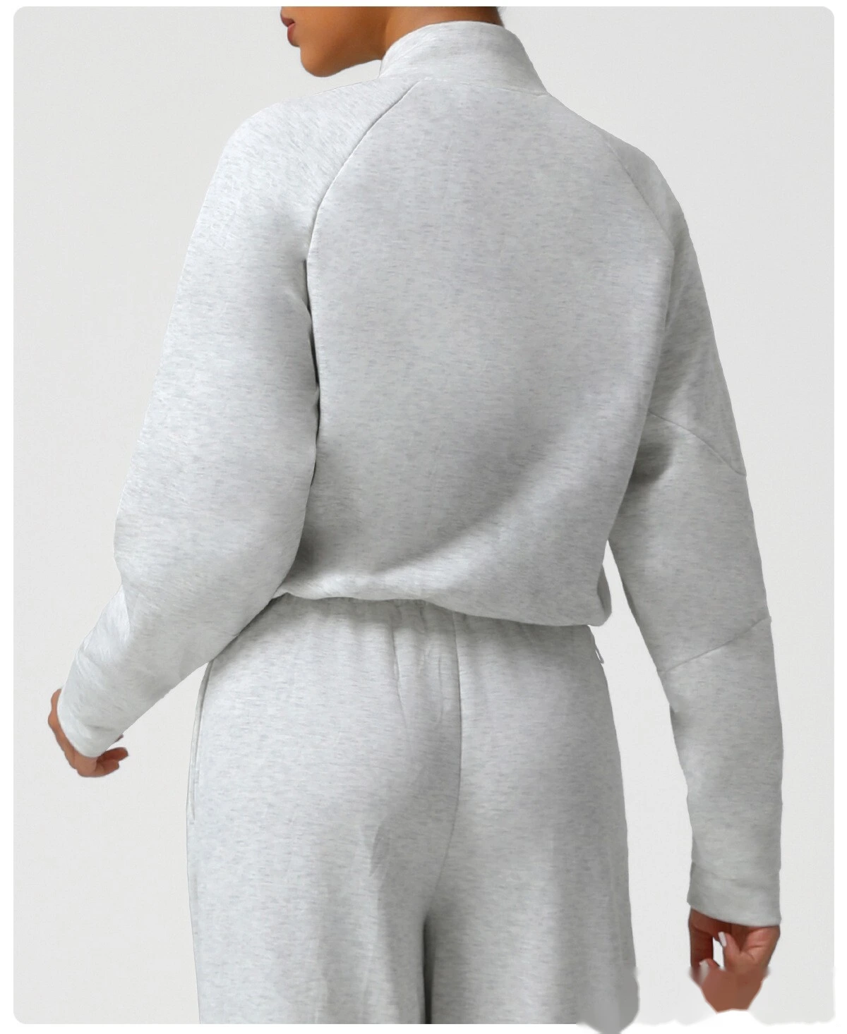 Customized thick sweater in autumn and winter sports leisure yoga clothes long sleeve coat loose sweater woman detail