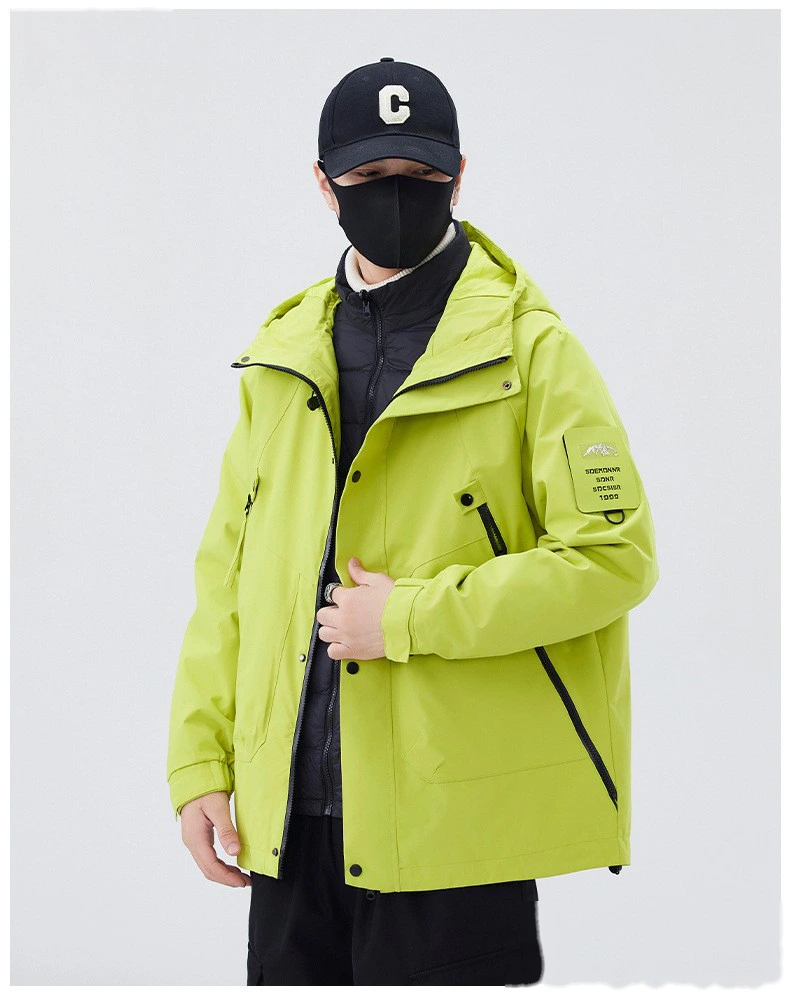 Customized jacket down three-in-one men's windproof waterproof fleece liner coat mountaineering suit detail