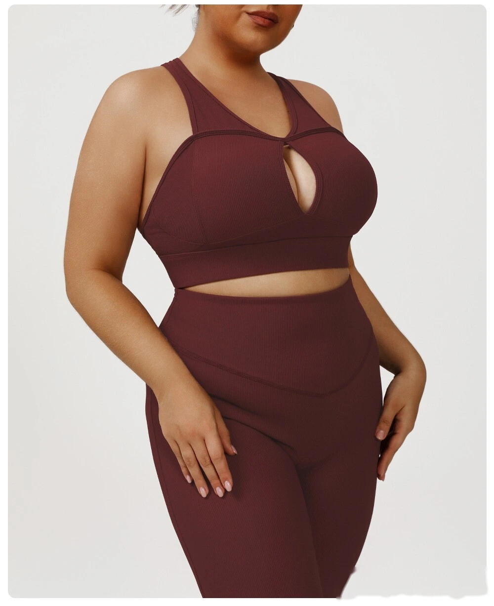 Customized plus size sports bra yoga bra gathers sexy beauty back running fitness vest women. detail