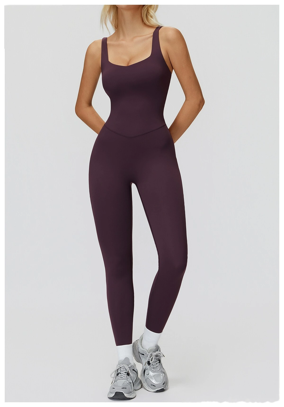 Women's Sexy Slim-Fit High Elastic Yoga Unitard - Customizable One-Piece Workout Gear for Running & Fitness detail