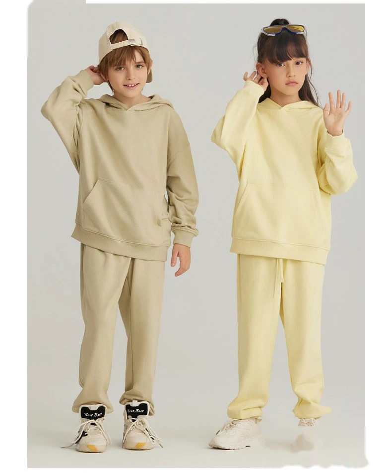 Customized loose cotton terry hooded sweater for boys and girls hoodie detail