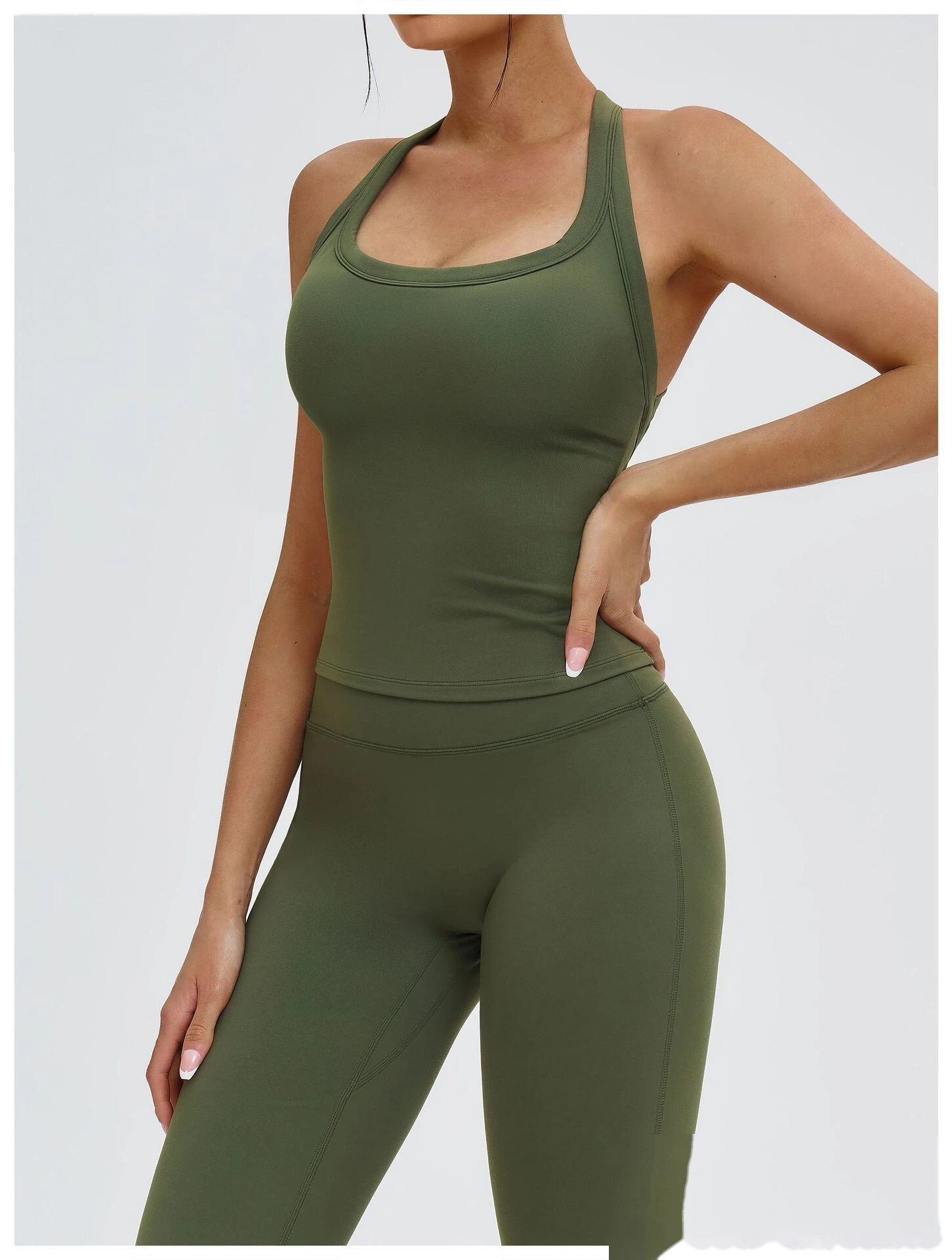Bulk Custom Y-Shape Open Back Sports Tank - Tight Breathable Yoga Running Workout Top detail