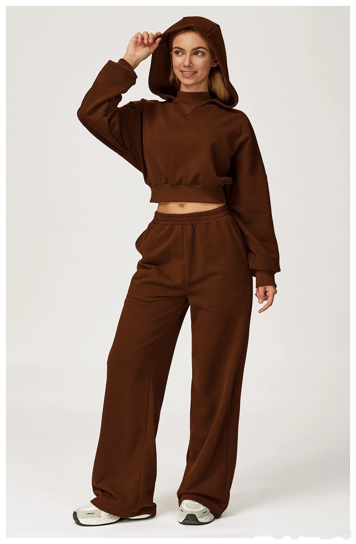 Customized autumn and winter high waist pants wide-leg pants loose outdoor leisure sports running pants detail