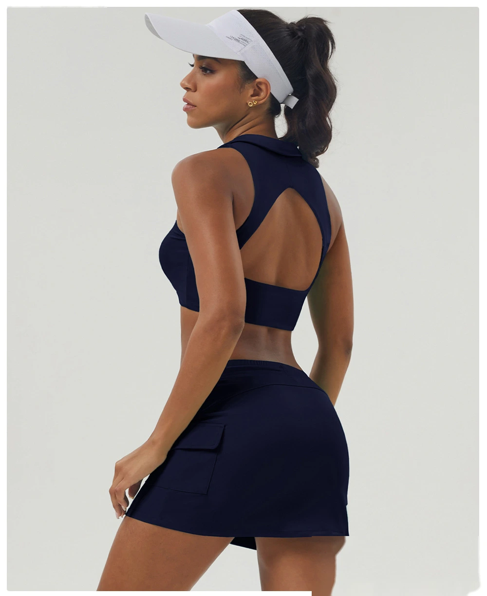 Tennis skirt sports and leisure suit nude yoga clothing fitness suit outdoor tennis suit female detail