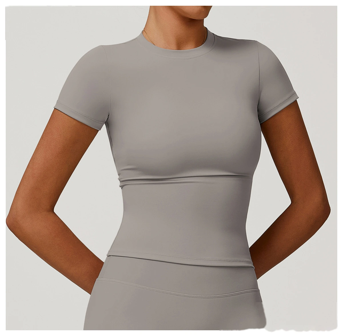 Women’s Custom Spring Summer Short Sleeve T-Shirt High Stretch Yoga Top Fitness Workout Running Tee detail