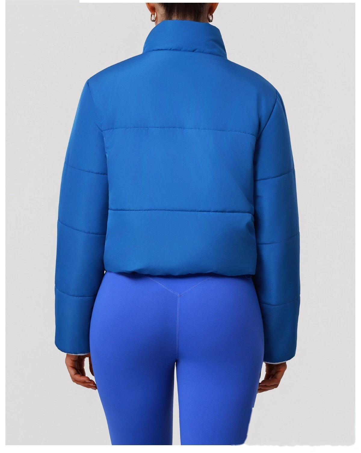 Women's Customizable Slim-Fit Winter Cotton Jacket - Thick Windproof Outdoor Sports Coat with Zipper for Running detail