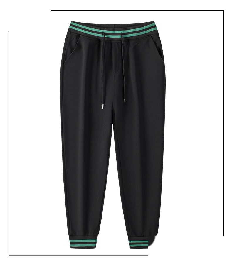 Men jogger pants loose running stripe rib athletic jogging sweatpants detail