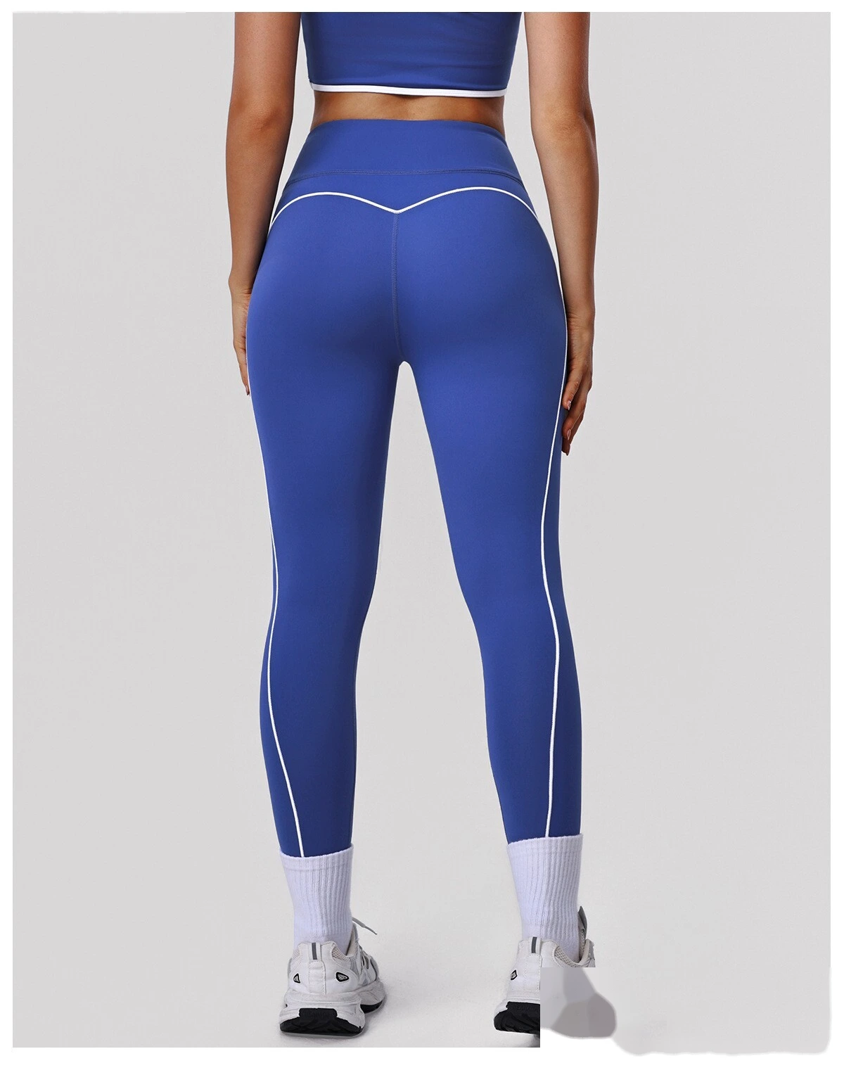 Custom Color Block Nude Feel Yoga Set - Women's High-Waisted High-Stretch Leggings for Gym Running Fitness detail