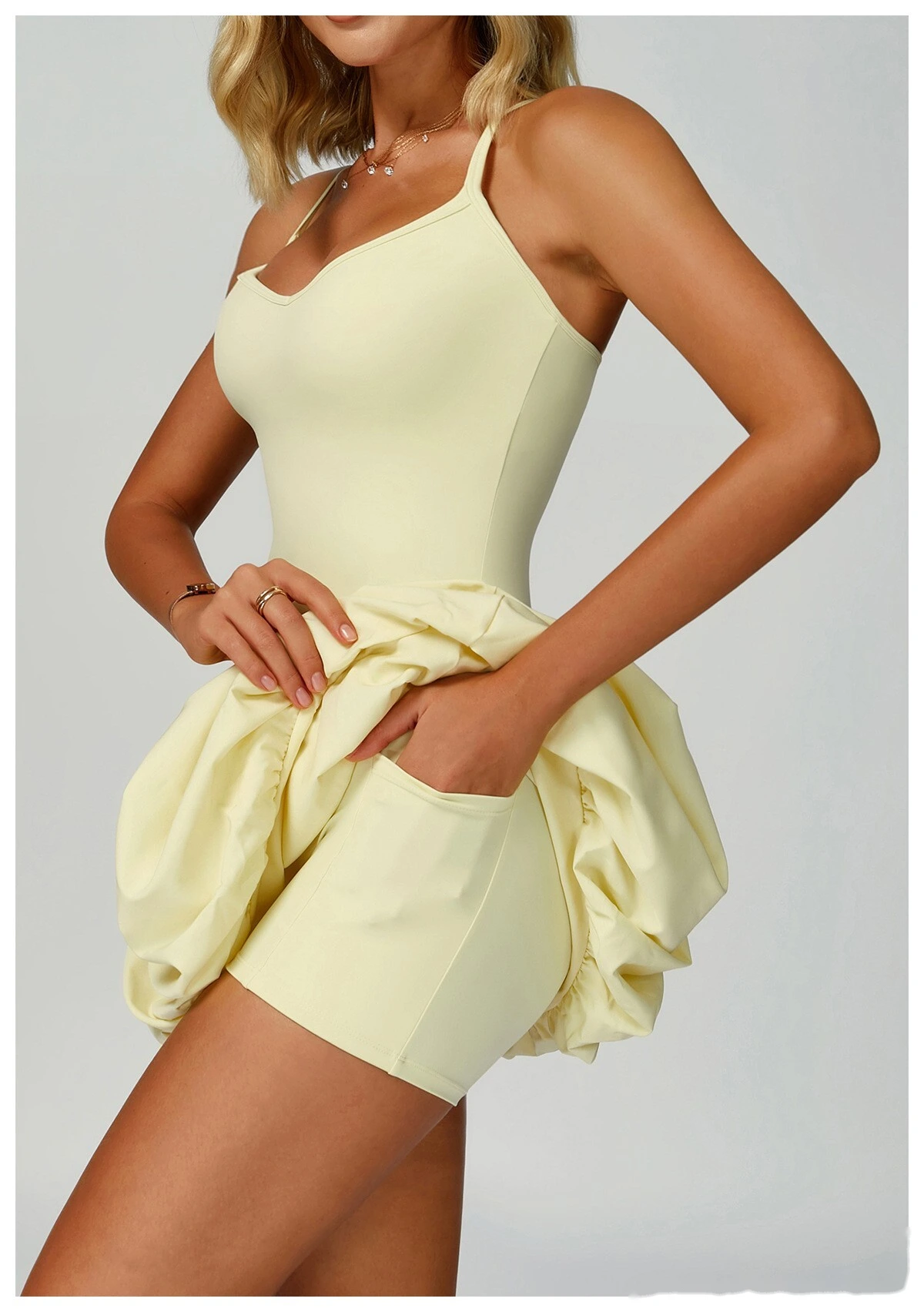 Customized cross-back tennis skirt anti-exposure sports skirt casual running sports dress detail