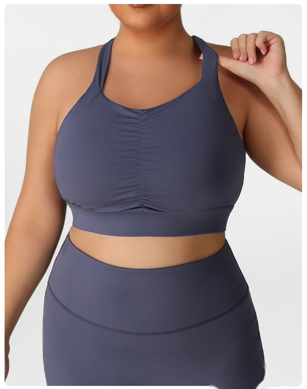 Customized Europe and America plus size sports bra running training fitness with chest pad yoga vest beautiful back bra. detail