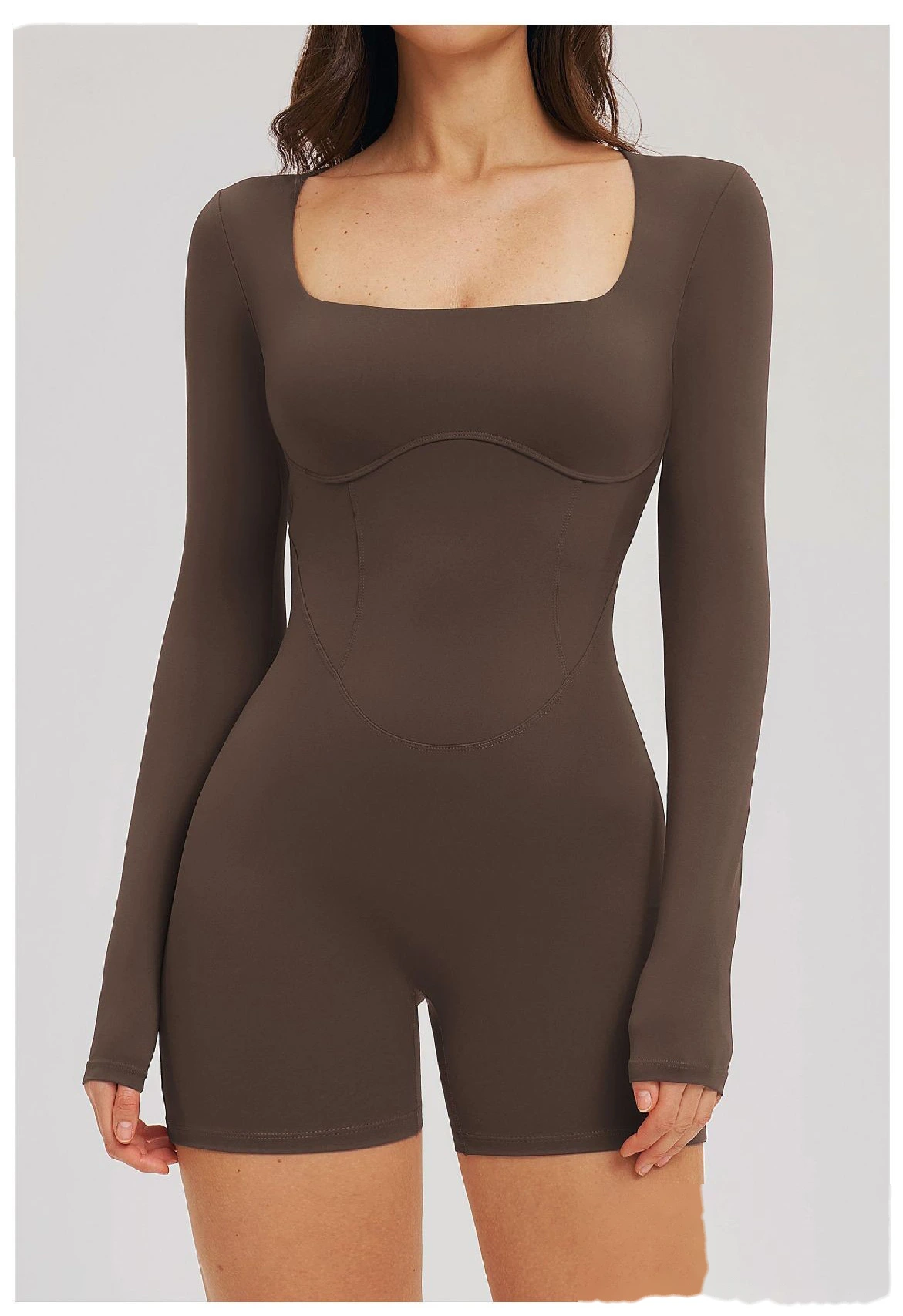 Women's Custom Hollow Out Open Back Tight Fitness Onesie - Long Sleeve Yoga Suit for Outdoor Running & Gym detail