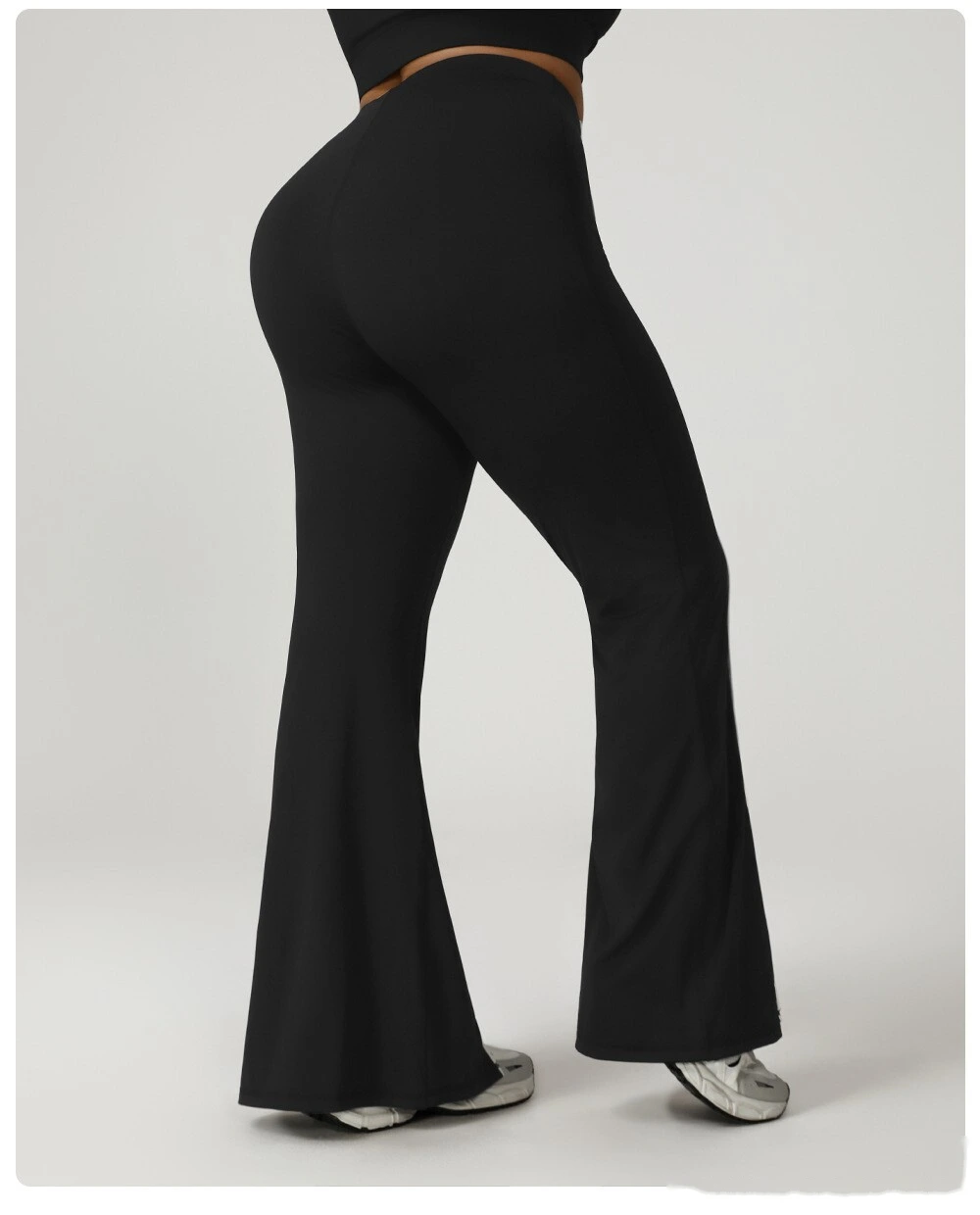 Customized high waist plus size leisure trumpet sports pants plus size sports yoga clothes detail