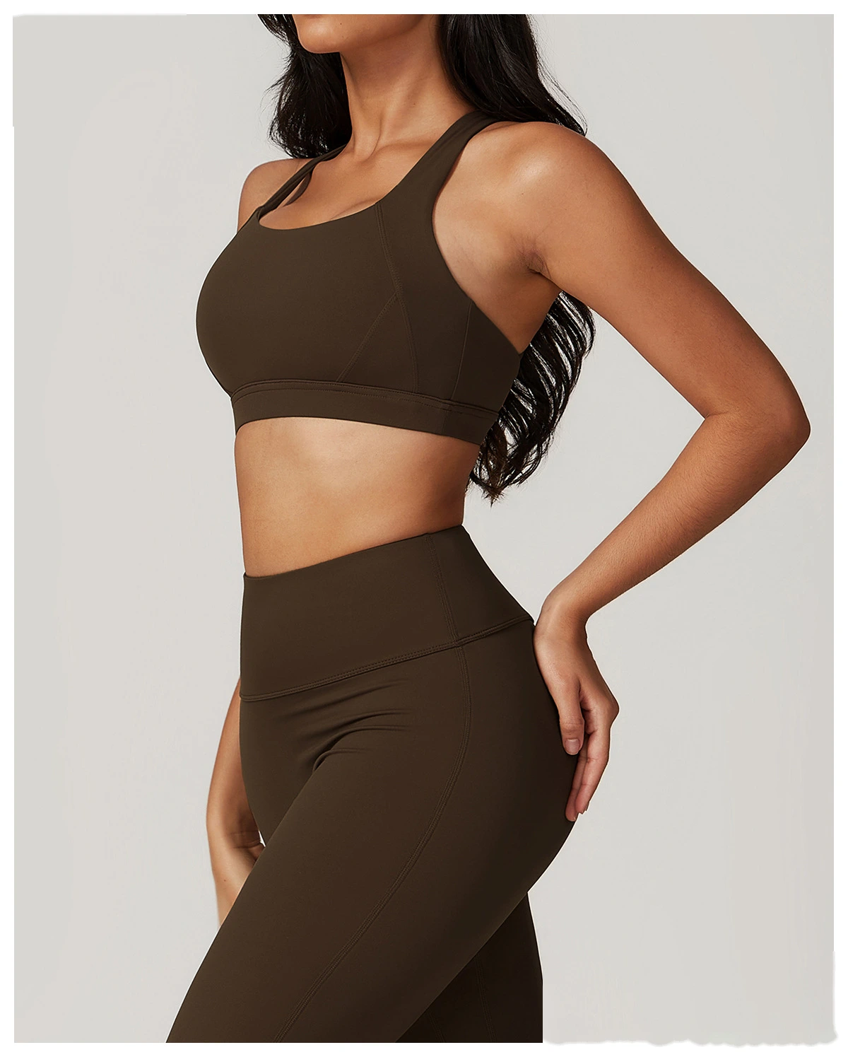 Custom tight yoga vest sports bra high-intensity Pilates running outdoor fitness clothes women - allni detail