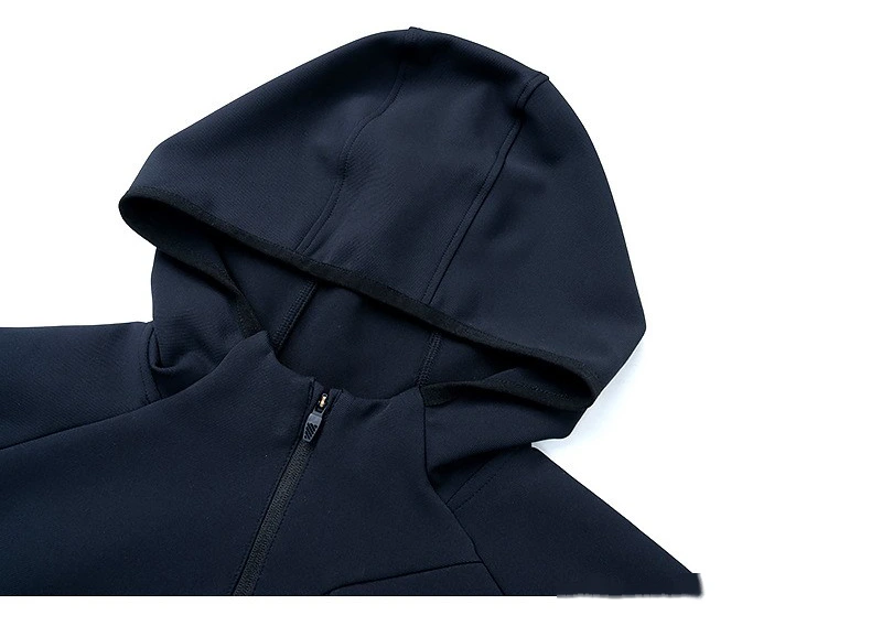 Custom autumn and winter running quick-drying clothes men's sports T-shirt half zipper hooded sweater detail