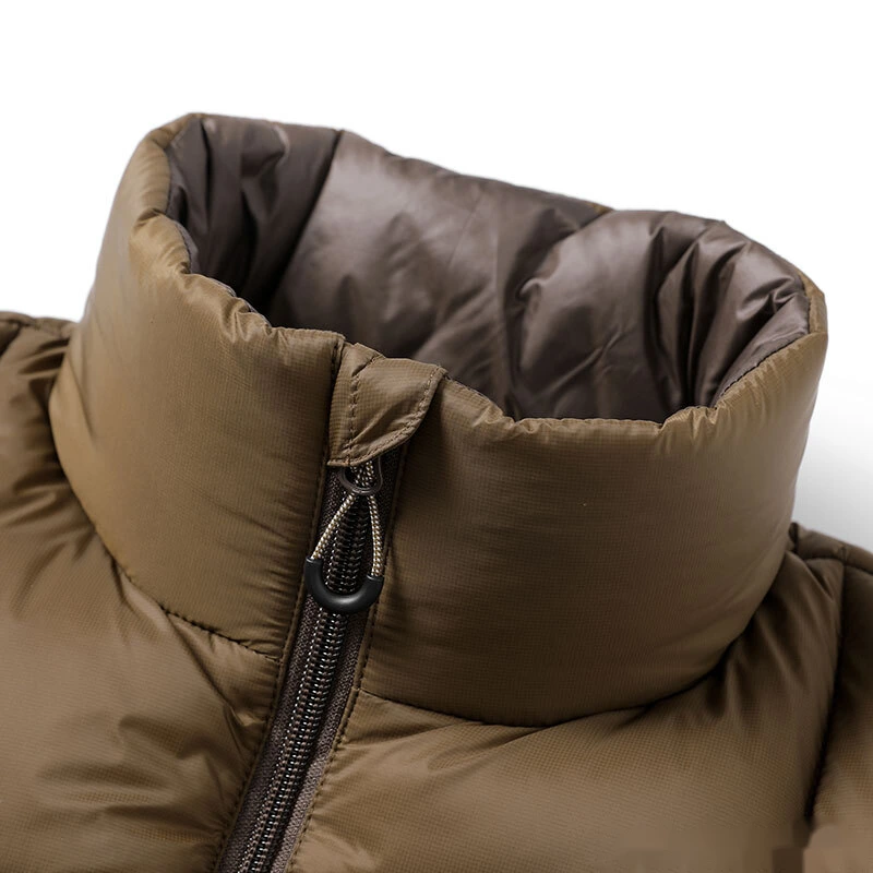 Custom fashion windproof warm pocket men's and women's cotton coat down jacket detail